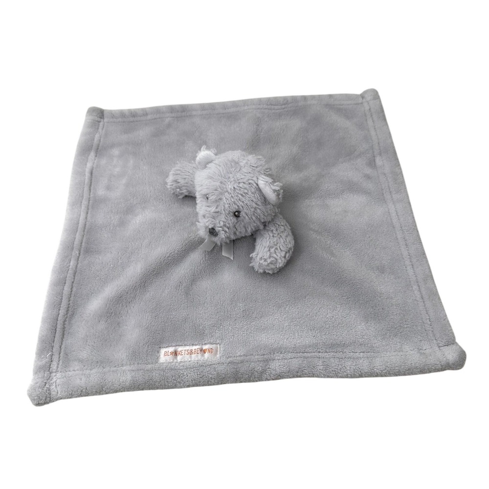 Blankets & Beyond Lovey Gray Teddy Bear Plush Stuffed Animal Security Blanket